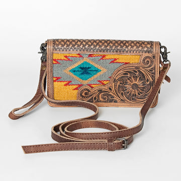 American Darling Cross Body Hand Tooled Saddle Blanket Genuine Leather Western Women Bag Handbag Purse | Crossbody for Cute